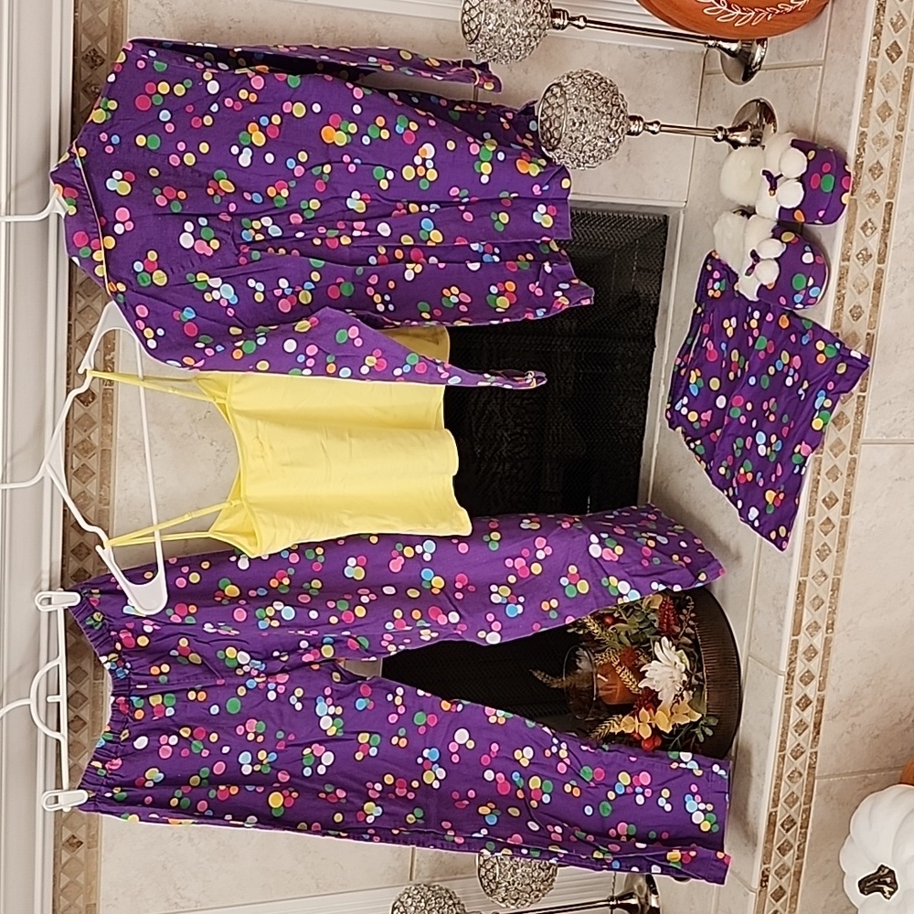 💜 VICTORIA'S SECRET Flannel Purple POLKA DOT Pajama Set 💜 - Picture 12 of 16